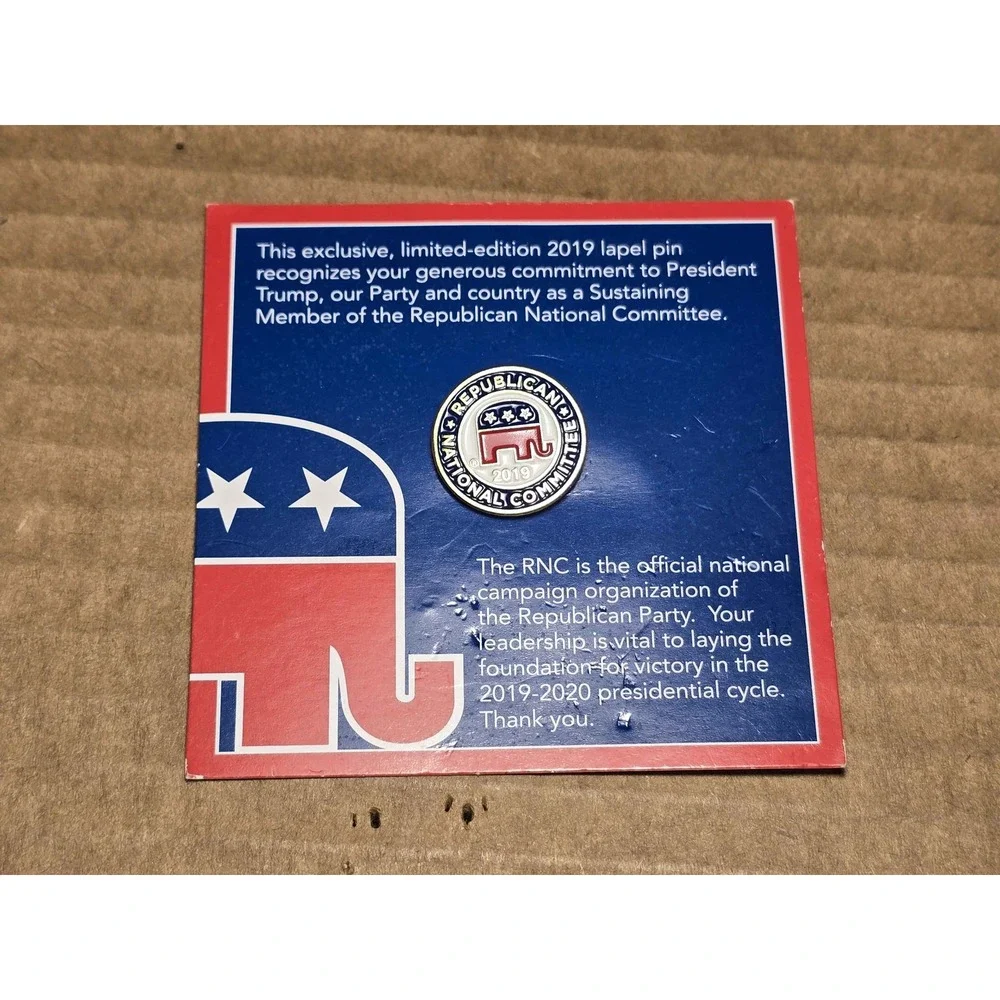 Republican National Committee 2019 Trump Sustaining Member Lapel Hat Pin JB-1